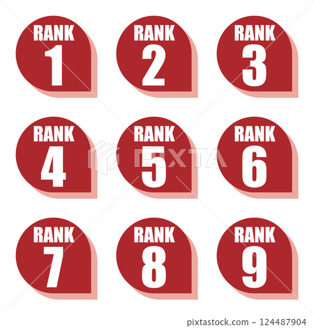 Illustration material: Number icon set 1 to 9 Illustration material: Number icon set 1 to 9 124487904