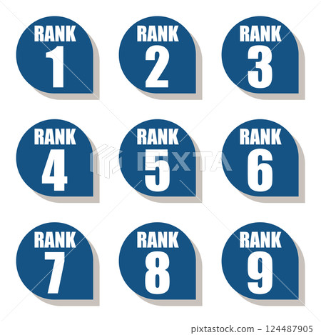 Illustration material: Number icon set 1 to 9 Illustration material: Number icon set 1 to 9 124487905
