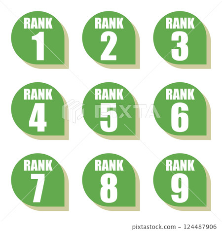Illustration material: Number icon set 1 to 9 Illustration material: Number icon set 1 to 9 124487906