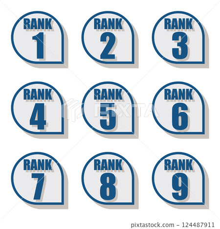 Illustration material: Number icon set 1 to 9 Illustration material: Number icon set 1 to 9 124487911