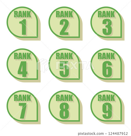 Illustration material: Number icon set 1 to 9 Illustration material: Number icon set 1 to 9 124487912