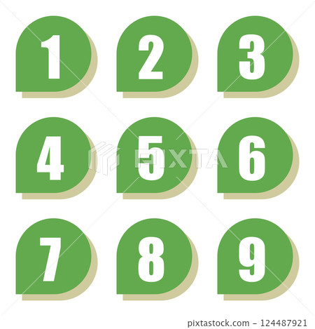 Illustration material: Number icon set 1 to 9 124487921