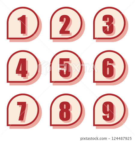 插圖素材:數位圖示設定1至9 插圖素材:數位圖示設定1至9 124487925