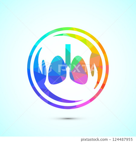 Lungs health care icon design illustration. Healthcare and medical icon sign. low poly style Lungs health care icon design illustration. Healthcare and medical icon sign. low poly style 124487955