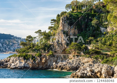 Landscape view in Saint Jean Cap Ferrat, Cote D'Azur France Landscape view in Saint Jean Cap Ferrat, Cote D'Azur France 124488048