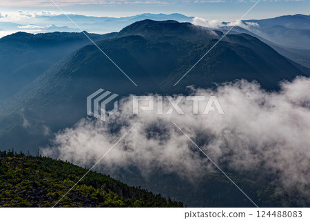 Kitayokodake and Okuchichibu seen from Tateshinayama in the Yatsugatake mountain range 124488083