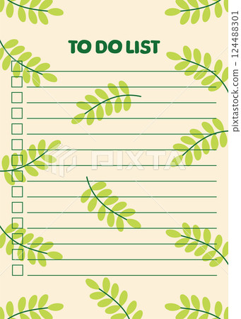 To do list template with leaves flat illustration 124488301