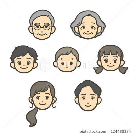 Three generations family icon Three generations family icon 124488384