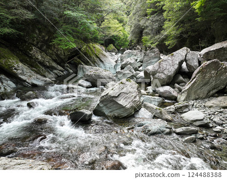 Scenery of Sanpekikyo Gorge, Saijo City, Ehime Prefecture 124488388