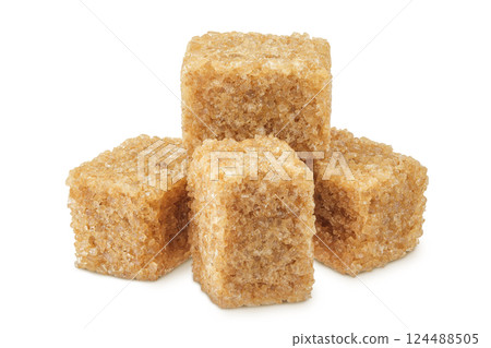brown sugar cubes isolated on white background brown sugar cubes isolated on white background 124488505