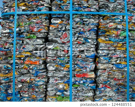 Recycled aluminum cans 124488551