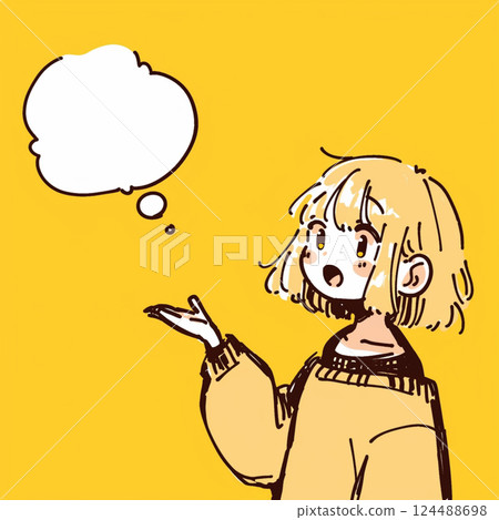 [Speech bubble] Talking woman and speech bubble 124488698
