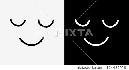 帶有各種面部表情的圖標集 帶有各種面部表情的圖標集 124489028