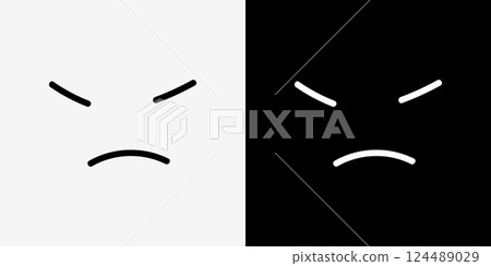 帶有各種面部表情的圖標集 124489029