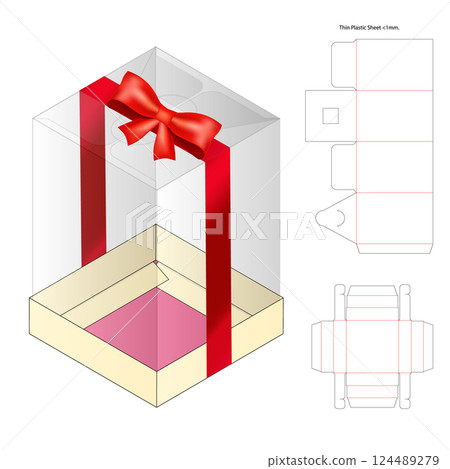 Box packaging die cut template design. 3d mock-up 124489279