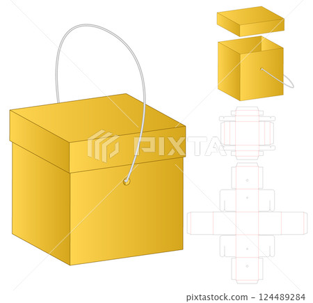 Box packaging die cut template design. 3d mock-up Box packaging die cut template design. 3d mock-up 124489284