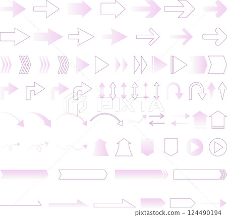 彩色箭頭材料集 彩色箭頭材料集 124490194
