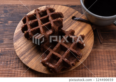 Belgian Waffle Cocoa with Pearl Sugar Belgian Waffle Cocoa with Pearl Sugar 124490659