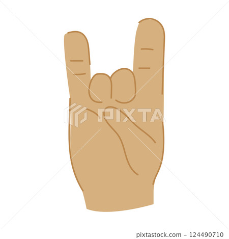Rock n Roll hand gesture. Music festival icon. 124490710