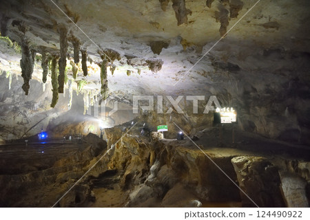 Chugoku region, Akiyoshidai, Akiyoshido, the ceiling called Kasazukushi and the uniquely shaped Lion Rock, Miya City, Yamaguchi Prefecture (1) Chugoku region, Akiyoshidai, Akiyoshido, the ceiling called Kasazukushi and the uniquely shaped Lion Rock, Miya City, Yamaguchi Prefecture (1) 124490922