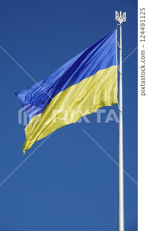 Ukraine's largest flag flies in strong wind Ukraine's largest flag flies in strong wind 124491125