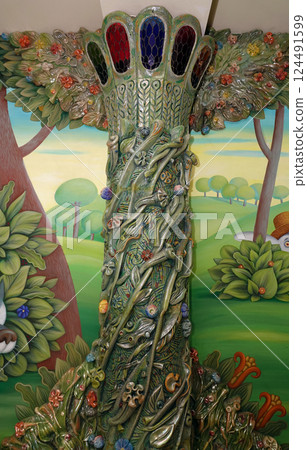 Kyiv, Ukraine September 1, 2023: Interior of the Kyiv State Puppet Theater in the city of Kyiv Kyiv, Ukraine September 1, 2023: Interior of the Kyiv State Puppet Theater in the city of Kyiv 124491599