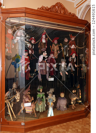 Kyiv, Ukraine September 1, 2023: Puppets of the Kyiv State Puppet Theater, which are used in performances 124491615