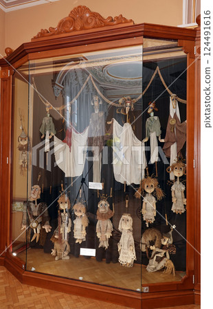 Kyiv, Ukraine September 1, 2023: Puppets of the Kyiv State Puppet Theater, which are used in performances 124491616