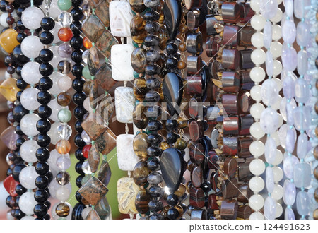 Women's jewelry beads from different materials and different colors             124491623