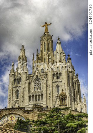Church of the Sacred Heart, Tibidabo mountain, Barcelona, Catalonia, Spain Church of the Sacred Heart, Tibidabo mountain, Barcelona, Catalonia, Spain 124491786