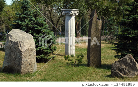 Stone garden in Kiev park Stone garden in Kiev park 124491999