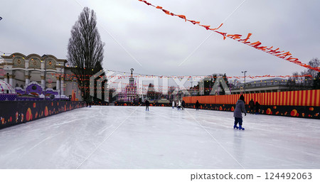 Skating rink on the territory of the complex of the exhibition of achieving the national economy in Kiev 124492063