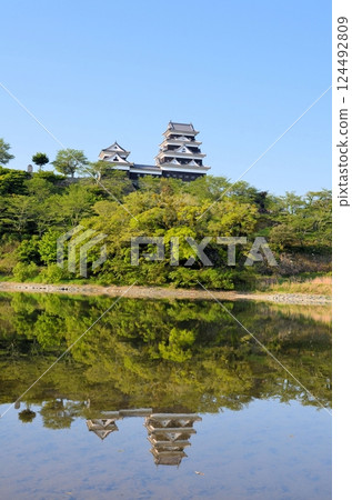 Ozu Castle castle tower, kitchen turret and Hijikawa 124492809