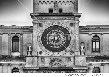 The iconic Clock Tower in Piazza dei Signori, Padua, Italy 124492960