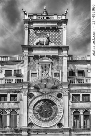 St Mark's Clocktower, iconic landmark in Venice, Italy 124492966
