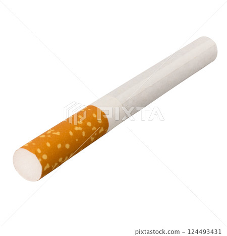 cigarette single isolated on white background 124493431