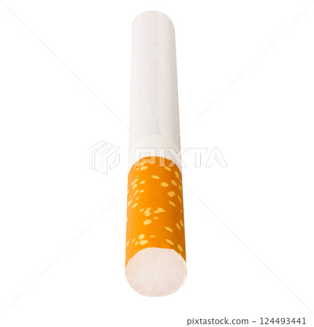 cigarette single isolated on white background 124493441