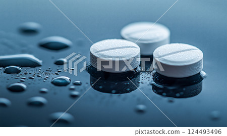 Pills on Wet Surface 124493496