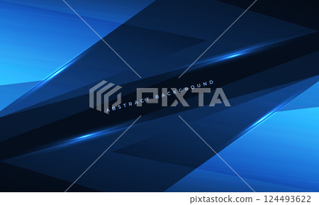 Abstract blue background with geometric dynamic glowing lines. Abstract blue background with geometric dynamic glowing lines. 124493622