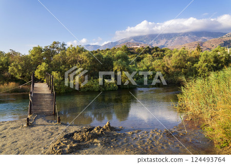 Landscape near Georgioupoli village in Chania regional unit, Crete island, Greece, sunny summer day 124493764