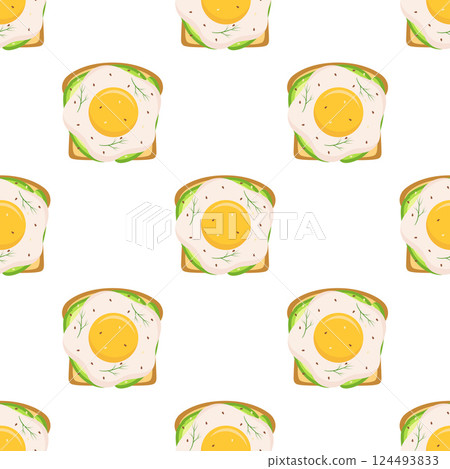 egg sandwich seamless pattern 124493833