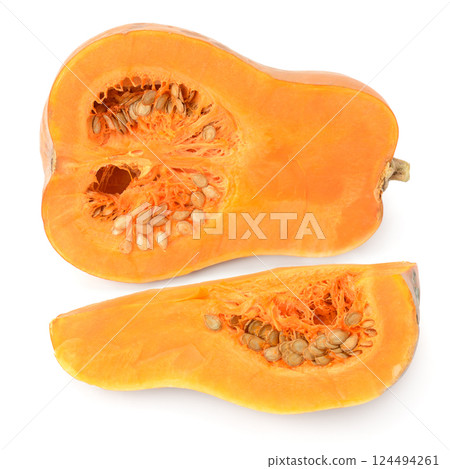 orange cut pumpkin isolated on white 124494261