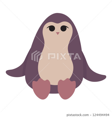 Cute penguin in boho style. Vector illustration isolated on white background. Cute penguin in boho style. Vector illustration isolated on white background. 124494494