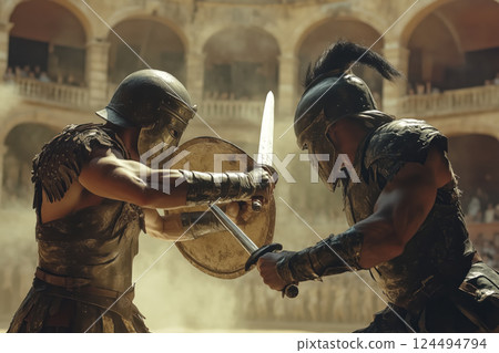 Ancient warrior gladiator in the coliseum. 124494794