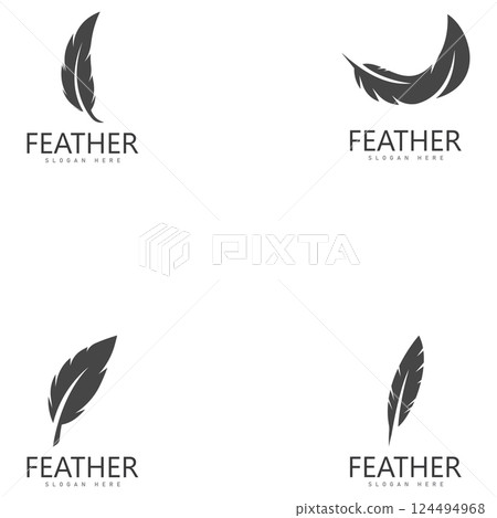 feather logo vector template symbol feather logo vector template symbol 124494968