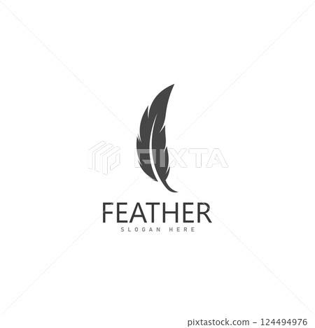 feather logo vector template symbol feather logo vector template symbol 124494976