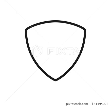Guitar pick shape icon. Plectrum sign. Tringle plastic guitar pick symbol. Music mediator line icon. Design element. Vector illustration isolated on white background 124495022