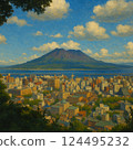 A clear day's view of Kagoshima City and Sakurajima | Coexistence of a tropical city and a volcano 124495232