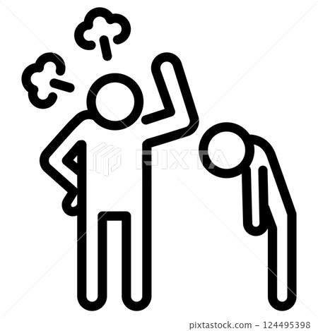 Easy to use black pictogram Power harassment Easy to use black pictogram Power harassment 124495398