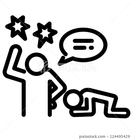 Easy to use black pictogram Moral harassment Easy to use black pictogram Moral harassment 124495429